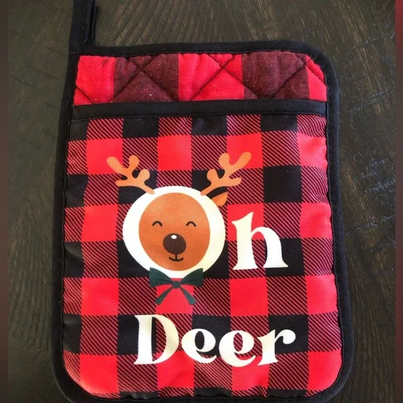 🟡CLEARANCE!!🟡 Assorted Plaid Christmas Pot Holders - Set of 6 - Picture 3 of 7
